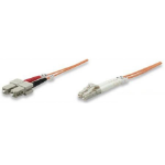 Intellinet Fiber Optic Patch Cable, OM2, LC/SC, 1m, Orange, Duplex, Multimode, 50/125 µm, LSZH, Fibre, Lifetime Warranty, Polybag