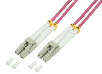 LogiLink FP4LC11 fibre optic cable 100 m OM4 Pink