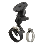 RAM Mounts Double Ball Strap Hose Clamp Mount with Round Plate