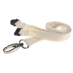 Digital ID White Bamboo Lanyards 10mm with Metal Lobster Clip (Pack of 100)