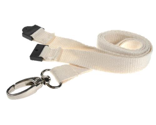 Image of Digital ID White Bamboo Lanyards with Metal Lobster Clip (Pack of 100)