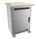 Middle Atlantic Products Forum Side Cart Rack, 16RU, 27" Deep, Wilsonart Kensington Maple, Magnesium Powdercoat, Silver Gray Felt