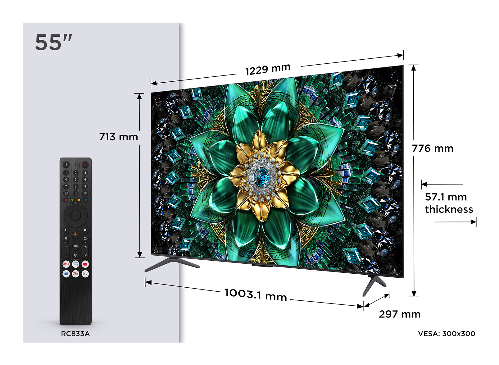 TCL Q6C 55Q6C TV 139.7 cm (55") 4K Ultra HD Smart TV Wi-Fi Metallic
