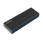 UNITEK Y-3184 interface hub USB 3.2 Gen 1 (3.1 Gen 1) Type-A 5000 Mbit/s Black