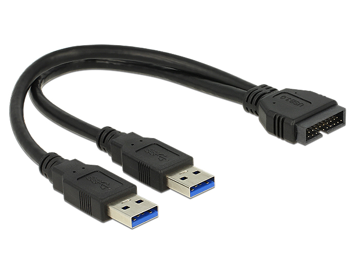 Photos - Cable (video, audio, USB) Delock 0.25m USB3.0/2xUSB3.0 USB cable USB 3.2 Gen 1  2 x U 839 (3.1 Gen 1)