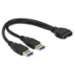 DeLOCK 0.25m USB3.0/2xUSB3.0 USB cable USB 3.2 Gen 1 (3.1 Gen 1) 2 x USB A Black