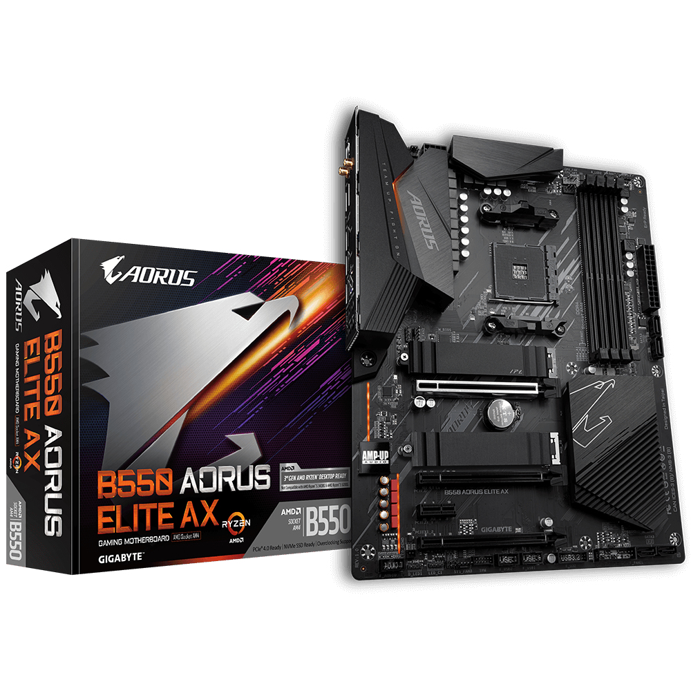 Image of Gigabyte B550 AORUS ELITE AX motherboard AMD B550 Socket AM4 ATX