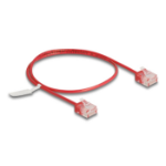 DeLOCK RJ45 Network Cable Cat.6 UTP Ultra Slim 0.5 m red with short plugs
