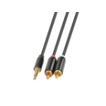 Prokord AUDIO-0014 audio cable 2 m 3,5mm 2 x RCA Black