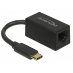 DeLOCK Adapter SuperSpeed USB (USB 3.2 Gen 1) with USB Type-C™ male > Gigabit LAN 10/100/1000 Mbps compact black