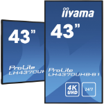 iiyama 43” Professional Digital Signage display with 24/7, 4K UHD and 700cd/m² high brightness performance