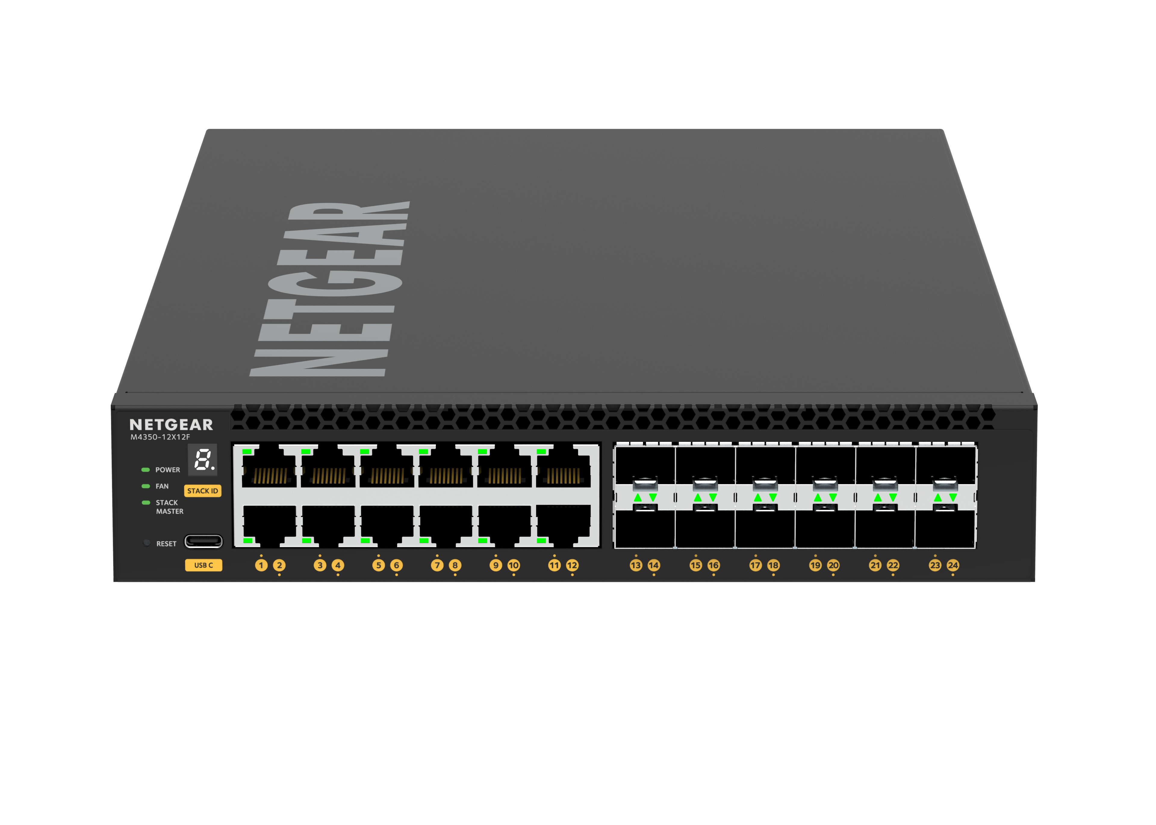 Image of NETGEAR M4350-12X12F Managed L3 10G Ethernet (100/1000/10000) 1U Black