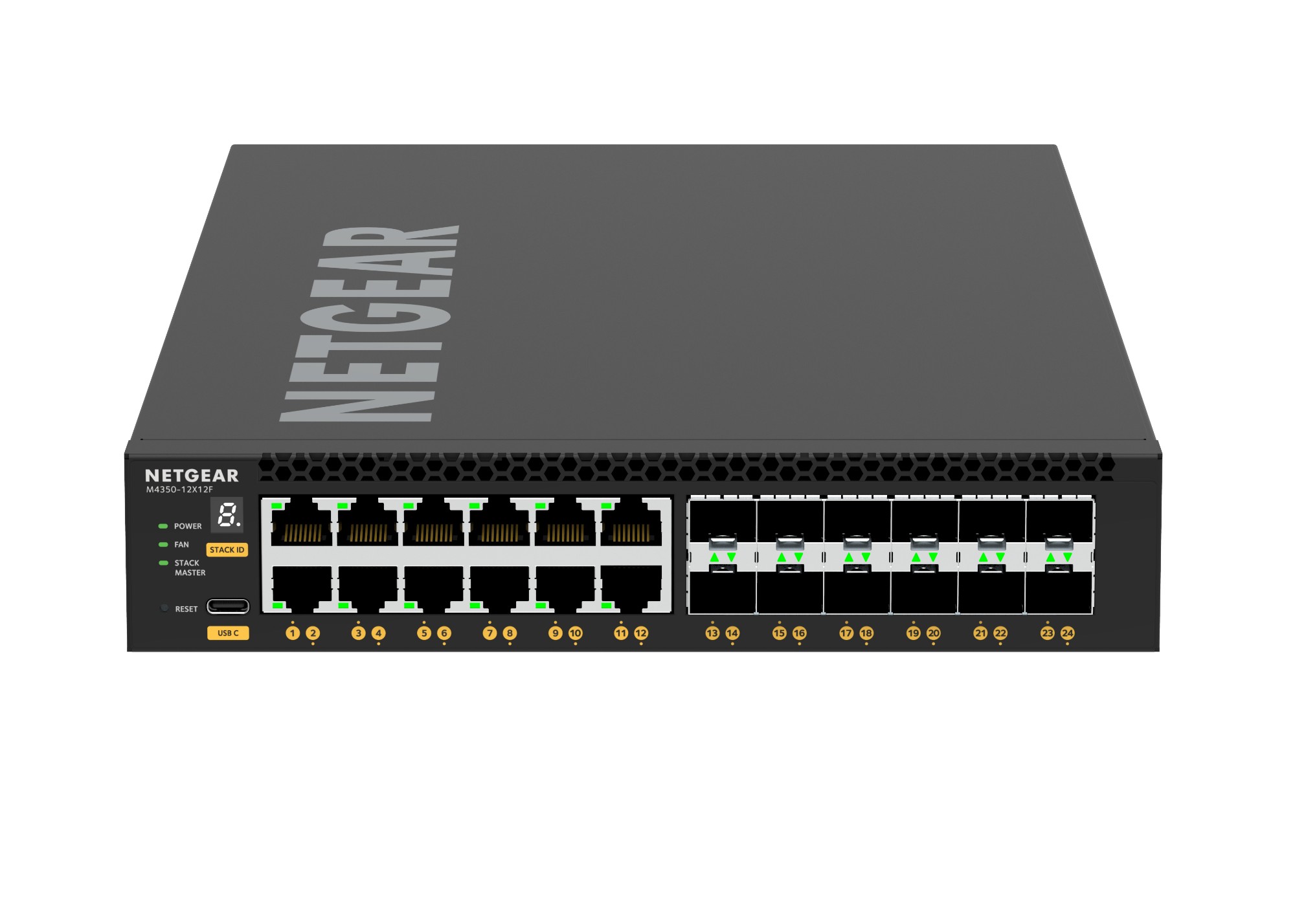 Photos - Switch NETGEAR M4350-12X12F Managed L3 10G Ethernet  1U Black XSM (100/1000/10000)