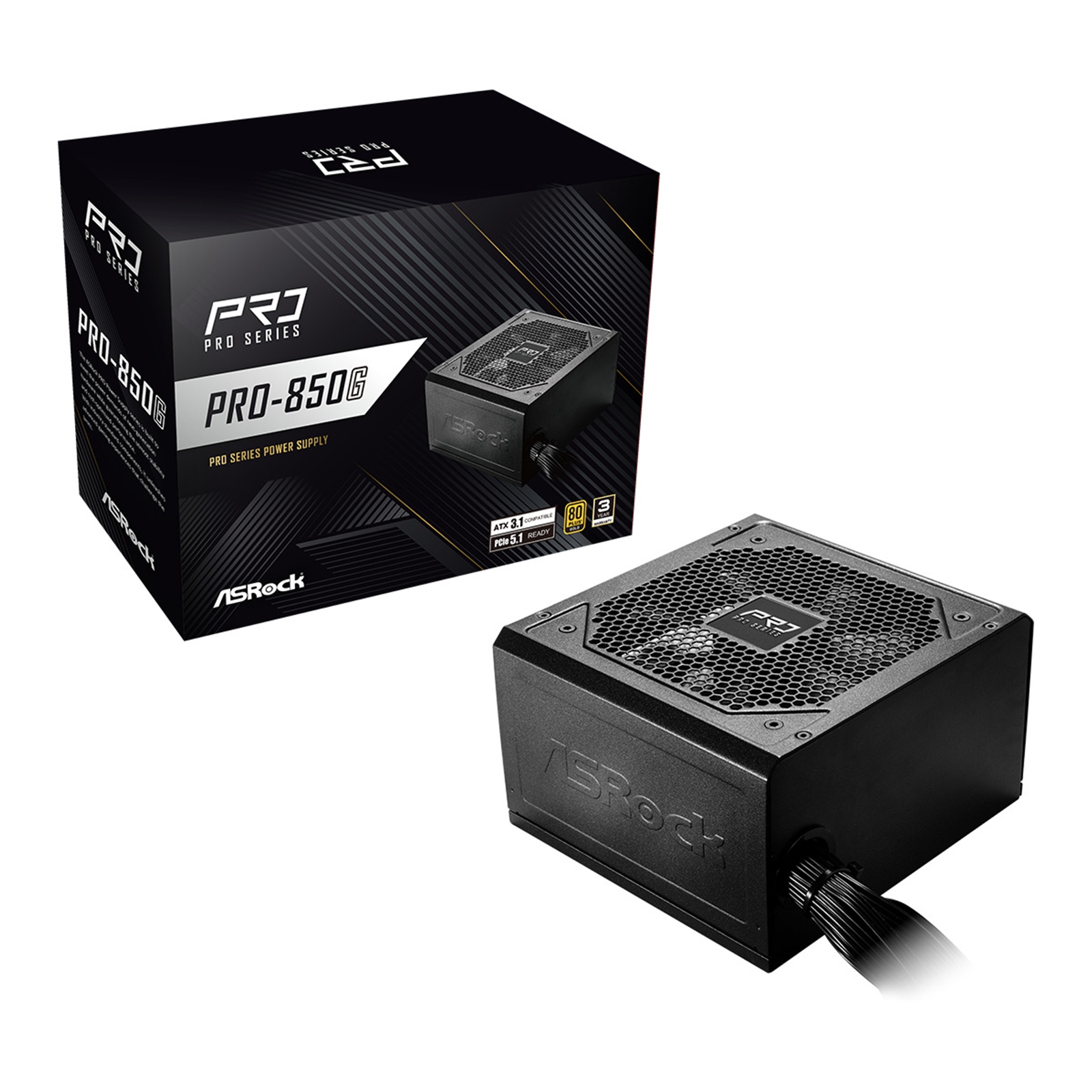 PRO-850G 850W ATX Power Supply Unit, 80 Plus Gold Certified, 120mm Silent Cooling Fan, High Efficiency PSU thumbnail