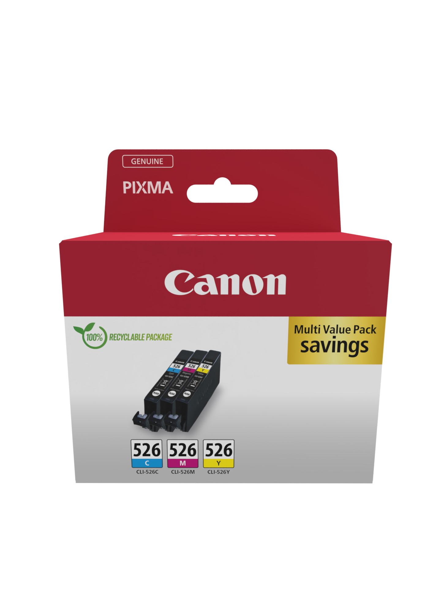 Image of Canon 4541B018/CLI-526 Ink cartridge multi pack C,M,Y, 3x450 pages...