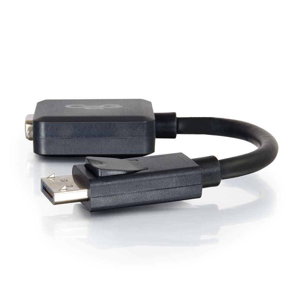 C2G 8in DisplayPortTM Male to VGA Female Active Adapter Converter - Bl