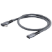 JLC Right Angled R50 Thunder Bolt Braided Type C (Male) to Type C (Female) Cable – 0.3M - Black.