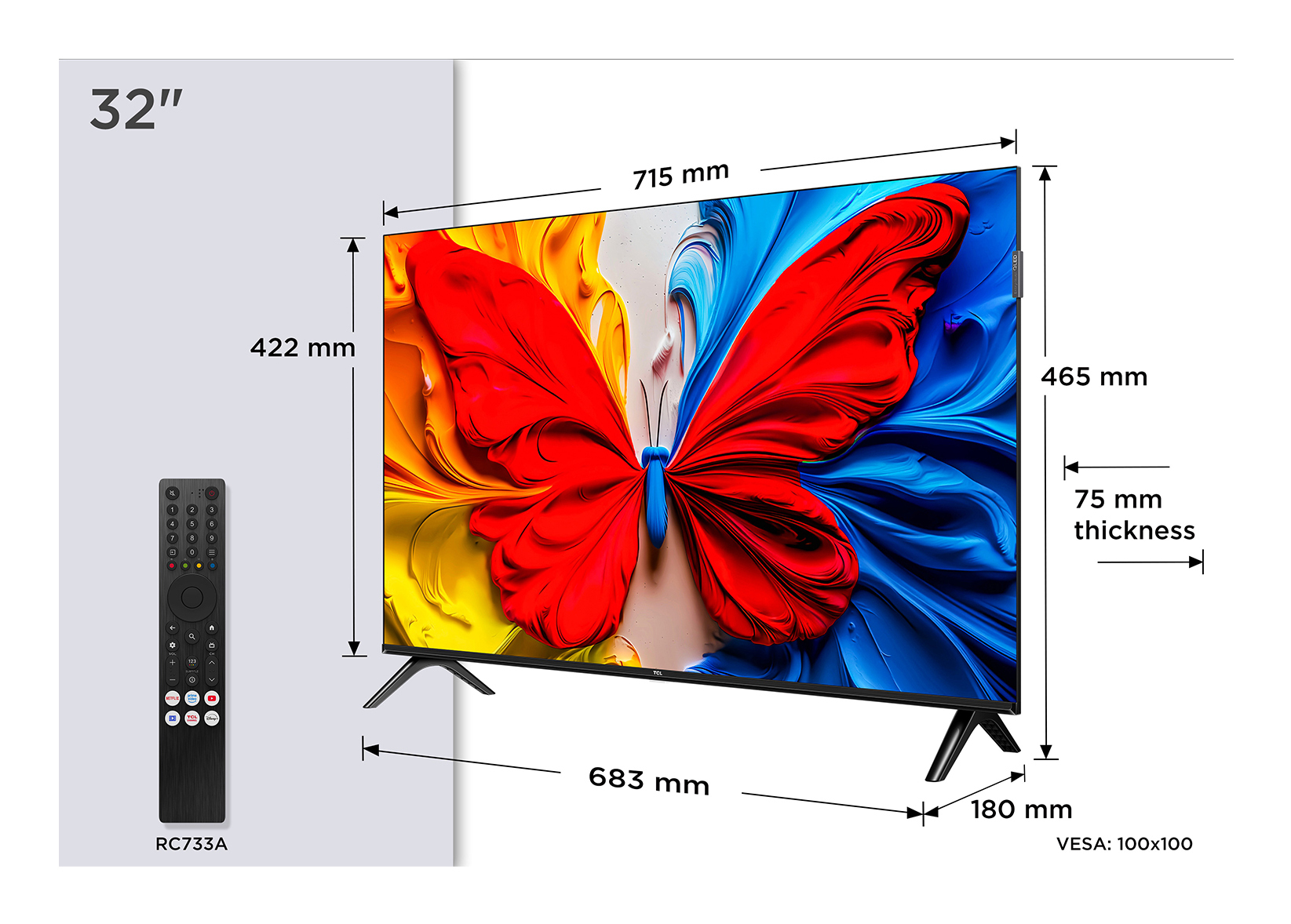TCL S59K 32S59K TV 81.3 cm (32") Full HD Smart TV Wi-Fi Metallic
