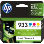 HP 933 3-pack Cyan/Magenta/Yellow Original Ink Cartridges