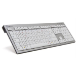 Logickeyboard SKB-AJPU-FR keyboard Universal USB AZERTY French Aluminium, White