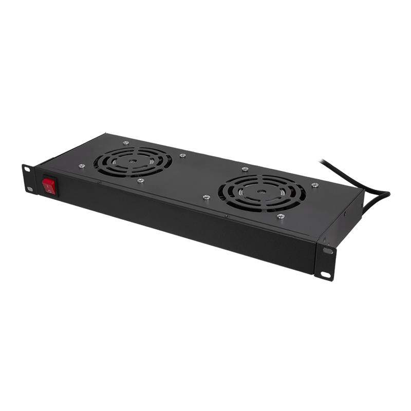 LogiLink 19" Fan Unit 2 fans. with switch. 1U rack-mount. black
