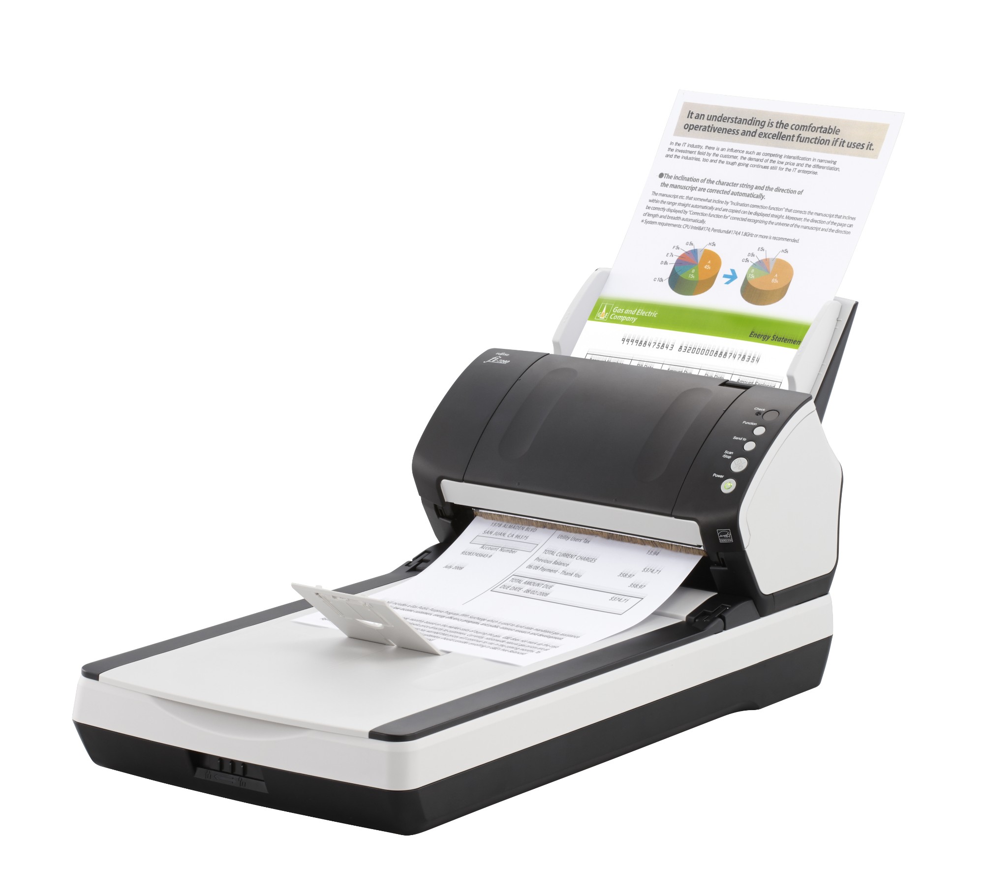 Fujitsu fi-7240 Flatbed & ADF scanner 600 x 600 DPI A4 Black, White