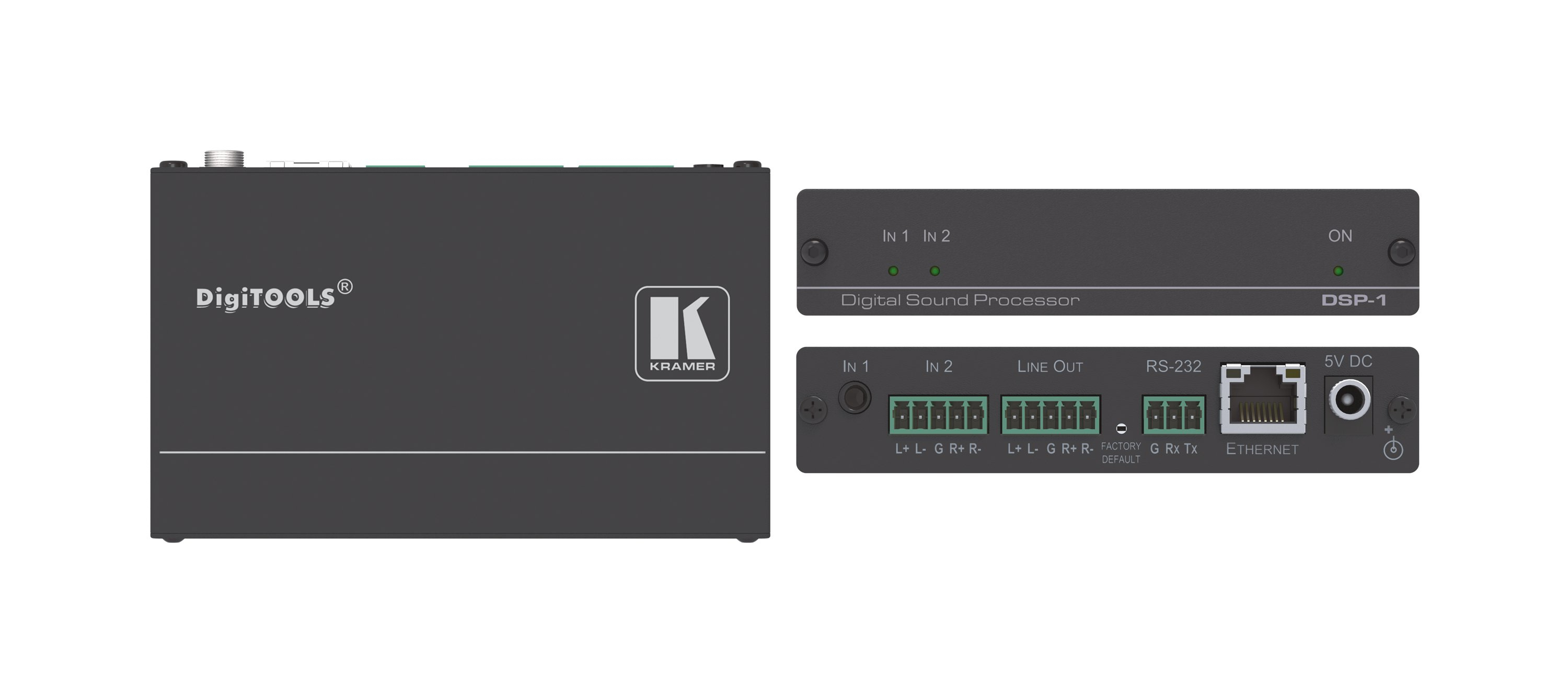 Image of Kramer Electronics DSP-1 audio mixer 3 channels Black