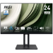 MSI Pro MP245PG 24 Inch Monitor, FHD (1920 x 1080), 100Hz, IPS, 1ms, 1x HDMI 1.4b, 1x DP 1.2a output, 1x D-Sub(VGA), Built-in Speakers, Anti-Glare, Anti-Flicker, Less Blue light, TÜV Certified, VESA, Kensington, 4-way adjustable stand, Black