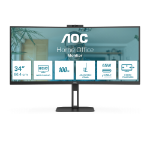 AOC V5 CU34V5C/BK computer monitor 86.4 cm (34") 3440 x 1440 pixels Wide Quad HD LED Black