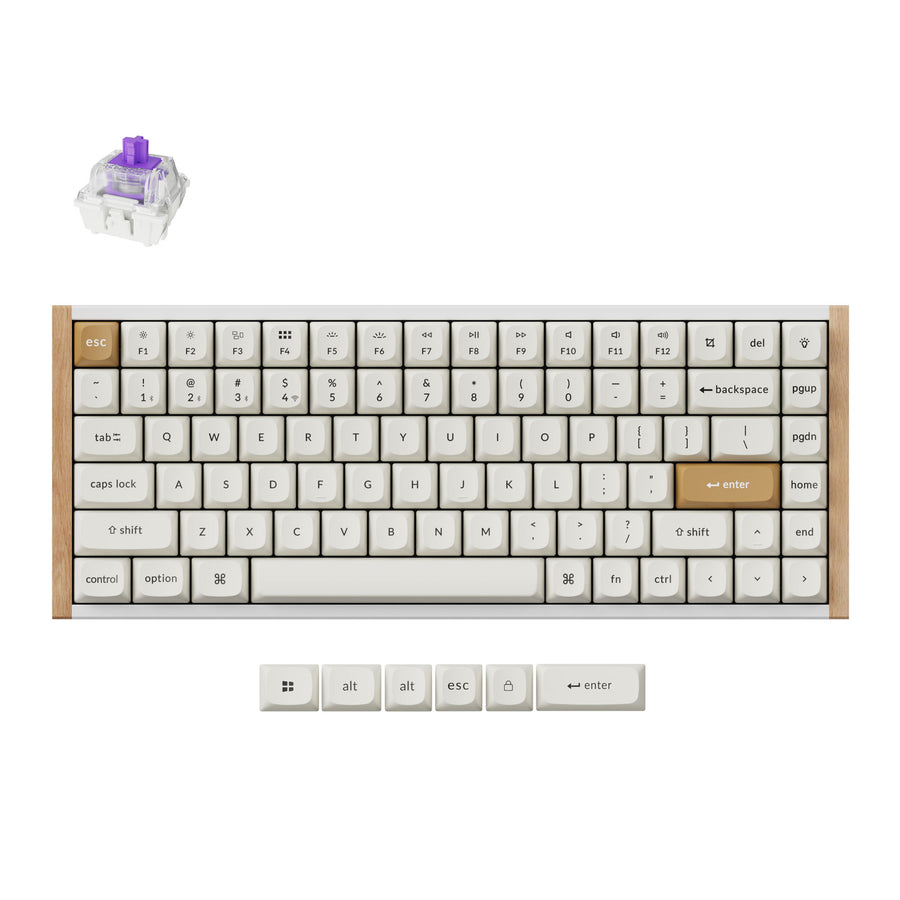 Keychron Light/White/Dark K2h-Q1-Uk Keyboard Gaming Usb + Rf Wireless + Bluetooth Qwert