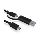 ICY BOX IB-CB031 1m USB 3.2 (GEN 2) TYPE-CÂ® CABLE FULL-FEATURED AND WITH USB TYPE-A ADAPTER ICYBOX