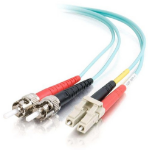 C2G 5m LC-ST 10Gb 50/125 OM3 Duplex Multimode PVC Fibre Optic Cable (LSZH) - Aqua