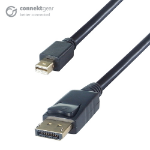 CONNEkT Gear 2m Mini DisplayPort to DisplayPort Connector Cable - Male to Male Gold Connectors