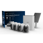 Arlo Ultra 3 4K-beveiligingscamera, set met 4 camera's en zonnepaneel
