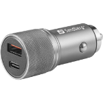 Sandberg 441-50 oplader voor mobiele apparatuur Universeel Metallic Sigarettenaansteker Snel opladen Auto