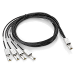 HPE StoreEver 2m External Mini-SAS to 4x1 Mini-SAS Cable Zwart