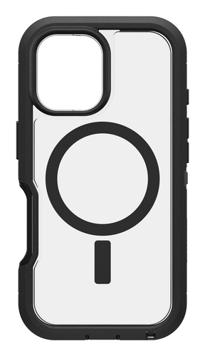 OtterBox Defender Series XT - Back cover for mobile phone - rugged - MagSafe compatibility - plastic - dark side (clear / black) - for Apple iPhone 16