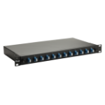 Equip 12-Port Fiber Optic Splice Box, LC Duplex, OS2, 1U, Equipped, Black