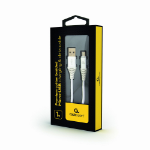 Gembird CC-USB2B-AMMBM-1M-BW2 USB-kabel USB 2.0 Micro-USB B USB A Zilver, Wit