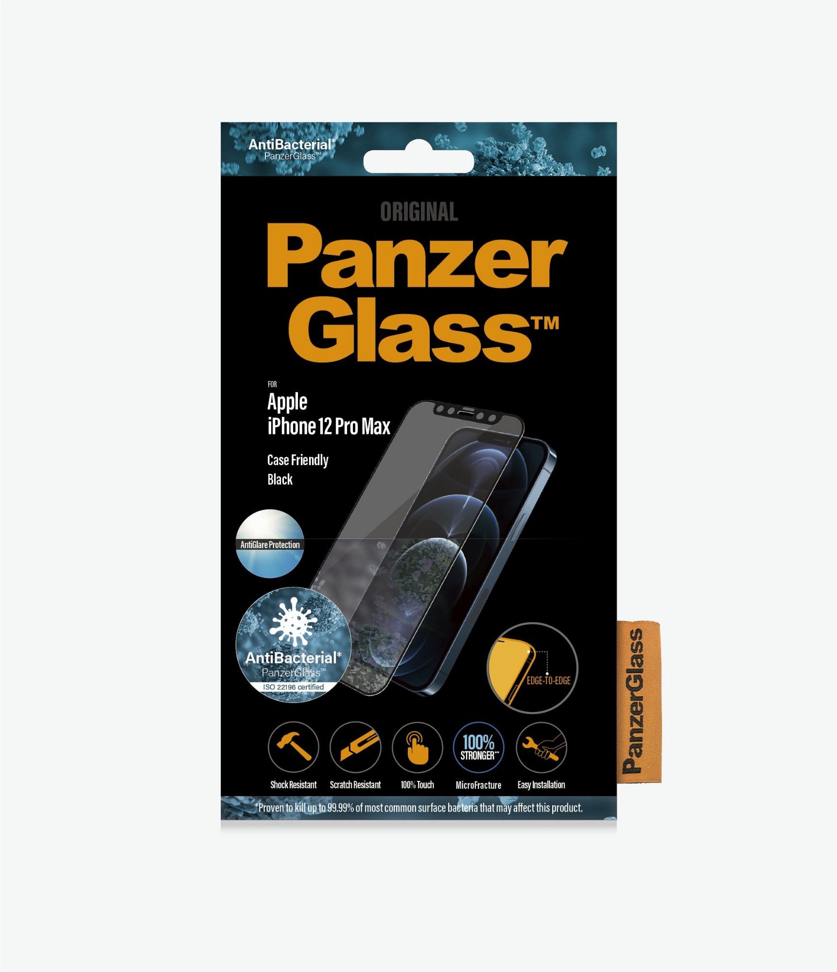 PanzerGlass Apple iPhone 12 Pro Max Edge-to-Edge Anti-Glare Anti-Bacterial