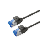 ROLINE S/FTP Patch Cord Cat.6A / Class EA, LSOH, Slim, PoE, black, 1 m
