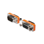 Digitus AK-610513-000-I tussenstuk voor kabels VGA (D-Sub) Oranje, Zilver