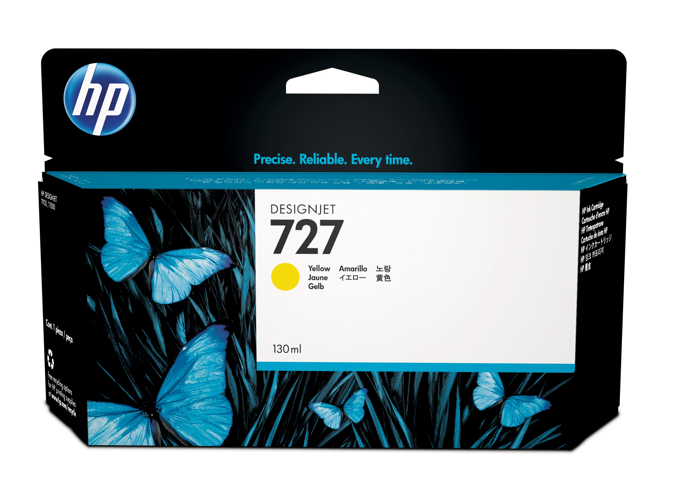 Image of HP B3P21A/727 Ink cartridge yellow 130ml for HP DesignJet T 920/930