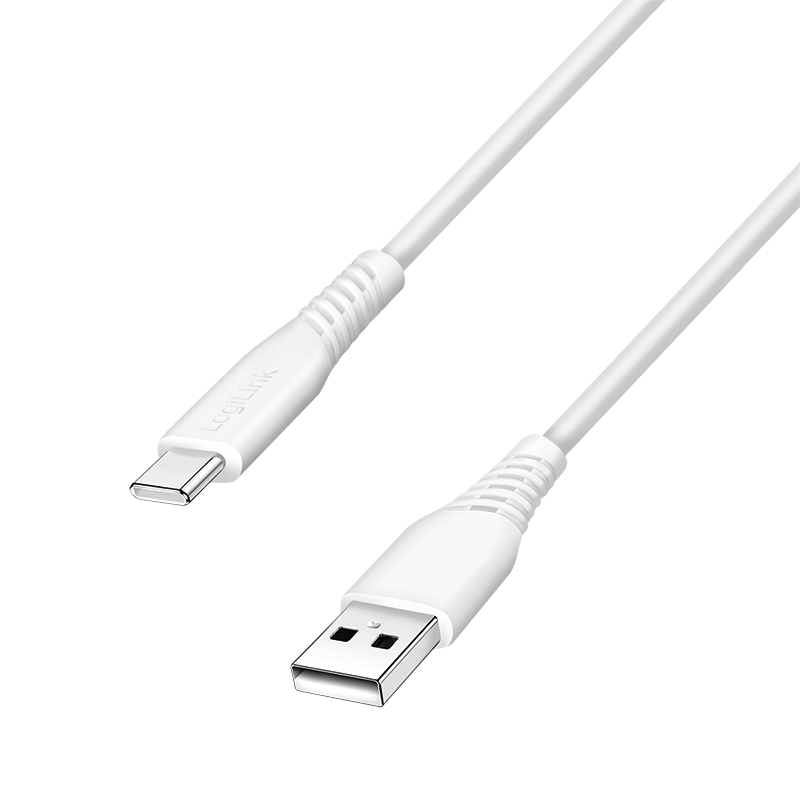 LogiLink USB 2.0 Type-C cable, C/M to A/M, 480 Mbps, 15W, white, 1.5 m