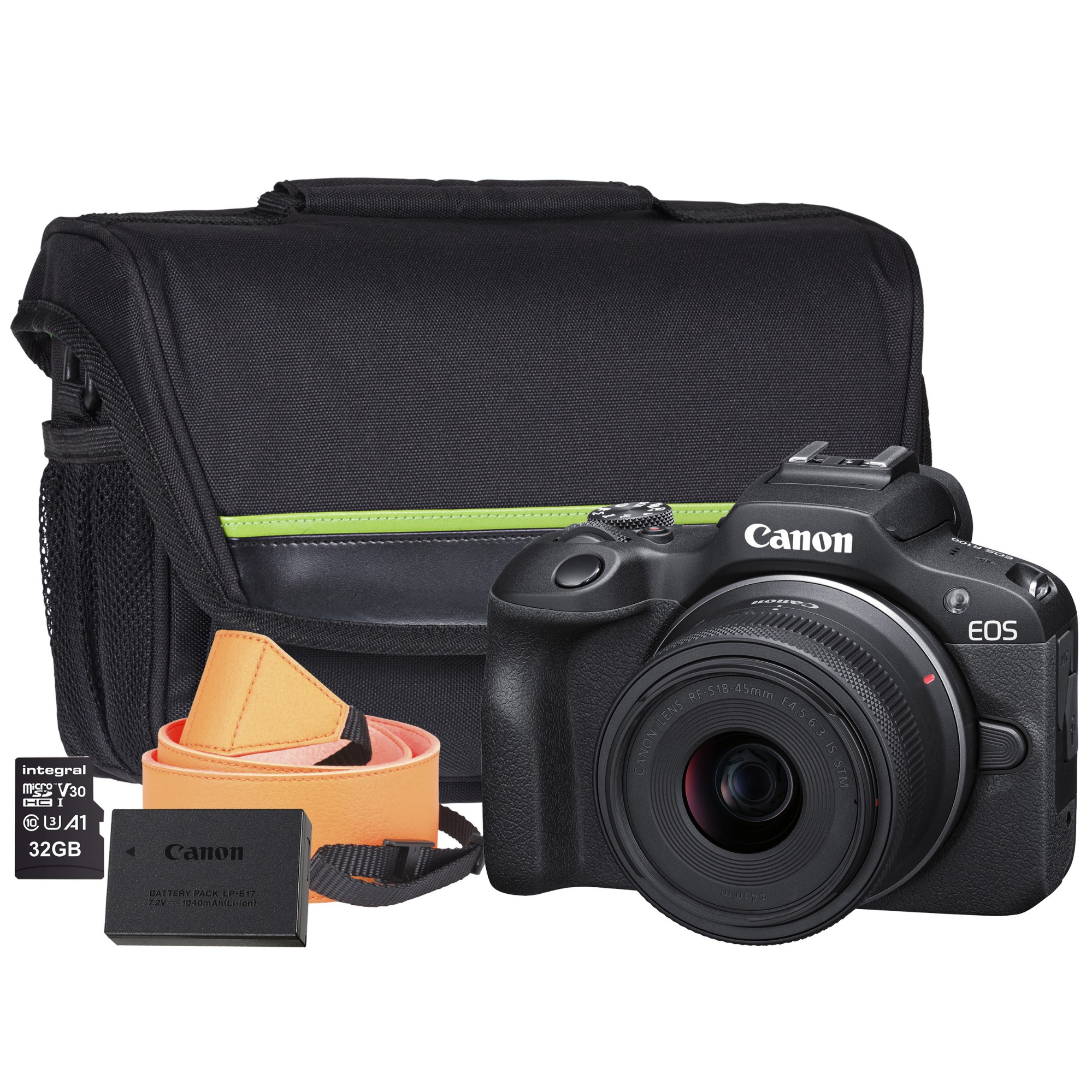 Canon EOS R100 APS-C Camera Kit inc RF-S 18-45mm Lens. Sandisk 32GB SD