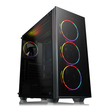 GAMEMAX Crusader RGB Mid Tower Chassis Tempered Glass 4x ARGB 120mm Fans Radiator Support ATX/MicroATX/Mini- GAMEMAX Crusader RGB Mid Tower Chassis Tempered Glass 4x ARGB 120mm Fans Radiator Support ATX/MicroATX/Mini-