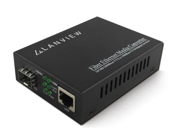 Lanview LVN-MED-SFP-1000BASE-X network media converter Multi-mode Blac