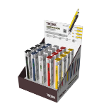 TROIKA Counter display incl. 20 x CONSTRUCTION multitasking ballpoint pen (PIP20..), pre-sorted (each 4 x PIP20/YE, PIP20/RD, PIP20/SI, PIP20/BL, PIP20/BK), for self-service, cardboard, matt, Multicoloured