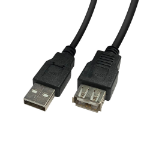 Videk USB A Plug to A Socket Passive Extension Cable - Black 0.5Mtr