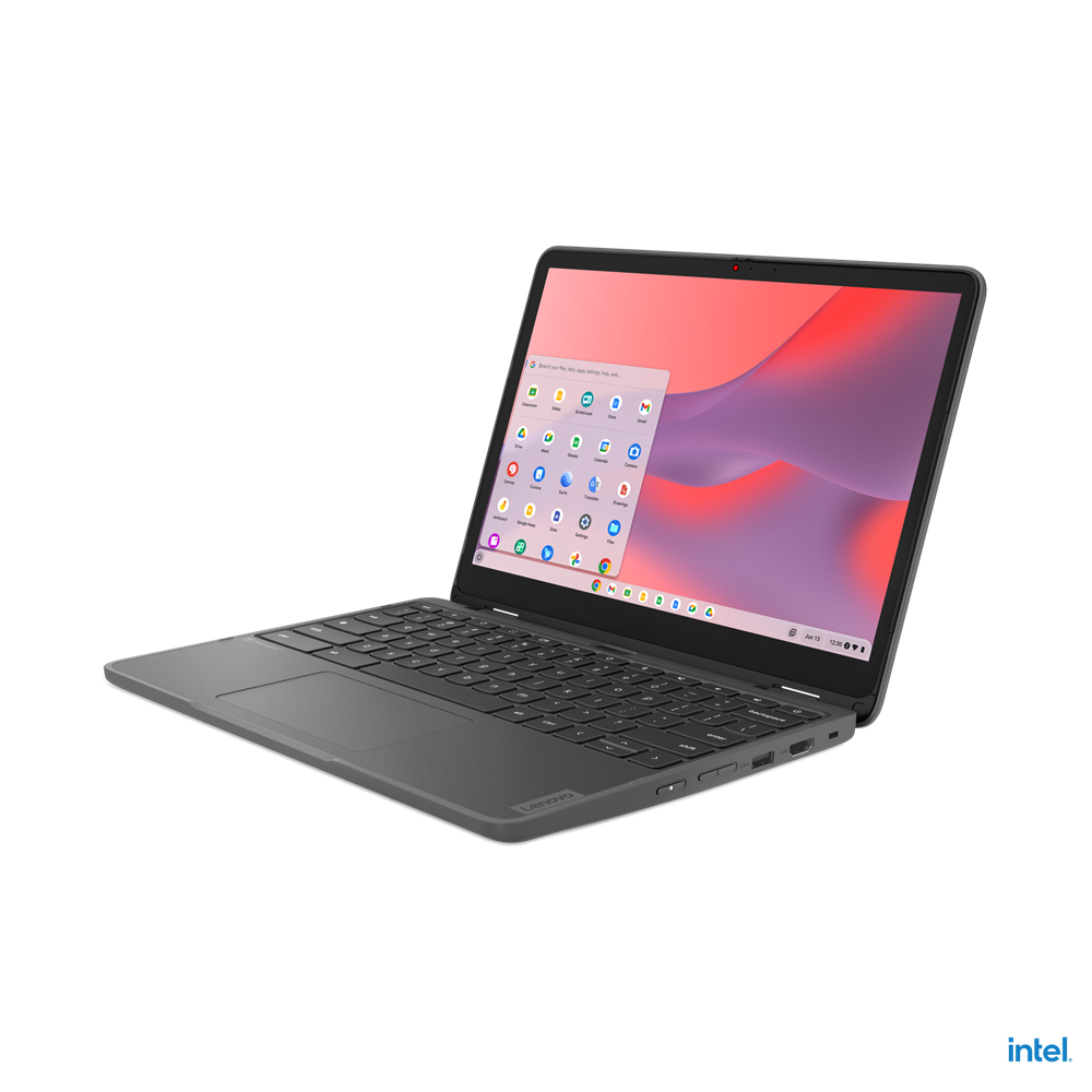 Lenovo 500e Yoga Chromebook 31 cm (12.2") Touchscreen WUXGA Intel® N N100 8 GB LPDDR5-SDRAM 64 GB eMMC Wi-Fi 6E (802.11ax) ChromeOS Grey
